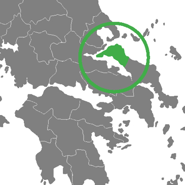 Map of Greece with North Evia highlighted